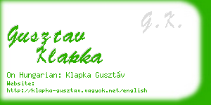 gusztav klapka business card